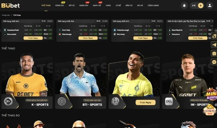 Nhà cái BUBET hợp tác với nhiều nhà cung cấp game cá cược thể thao hàng đầu