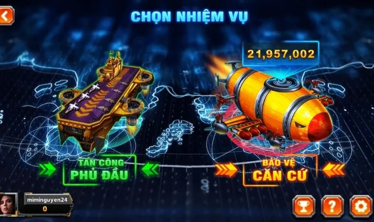 Bí Quyết Chơi Bắn Cá Đại Chiến B52 Tại BuBet Dễ Thắng 2 Chọn nhiệm vụ trong Bắn Cá Đại Chiến B52 tại BuBet
