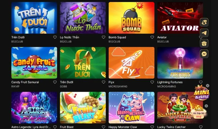 Đa dạng các thể loại game nhanh tại nhà cái BUBET