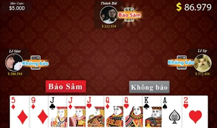 Giao diện chơi Sâm Lốc nhà cái BuBet