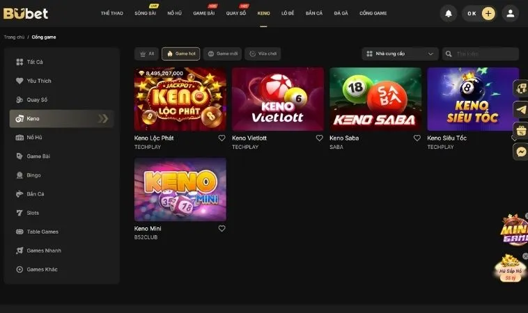 Keno tại BuBet